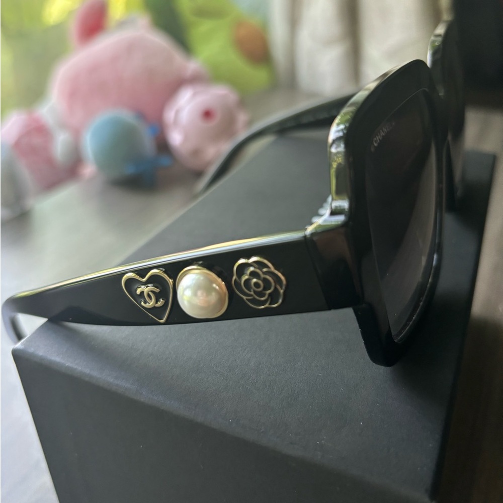 Chanel square sunglasses acetate black - Picture 3 of 5